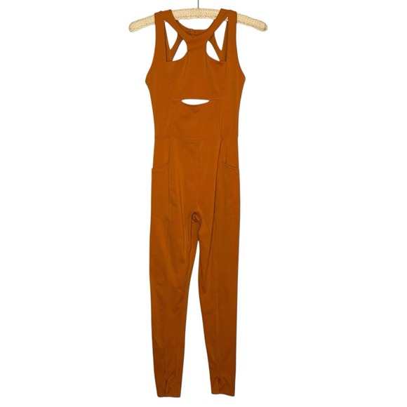 FP Movement Breakaway XS Halogen Jumpsuit Burnt Orange Athleisure Yoga Workout - Picture 2 of 13